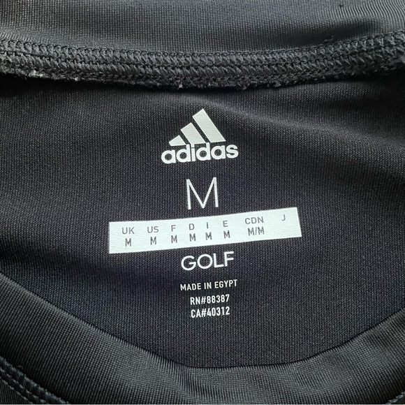 Adidas Mens Golf Size Medium M Long Sleeve Shirt Black - Picture 4 of 5